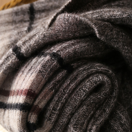 淘么淘 不一样的条纹衫！山羊绒+绵羊毛+桑蚕丝翻V领针织衫毛衣女