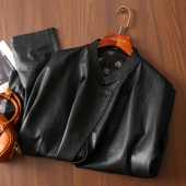 淘么淘｜高端线 定海针皮衣｜两面穿印花植鞣绵羊皮宽松廓形外套