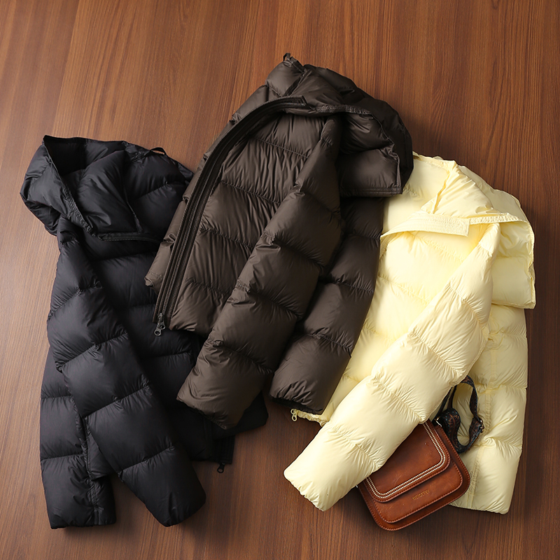 淘么淘 重磅尖货 高密三防+95鹅绒连帽短款羽绒服外套女冬季新款