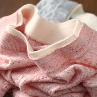 针织衫 撞色假两件夹花羊毛绞花圆领短袖 T恤女春 叠穿救星 淘么淘