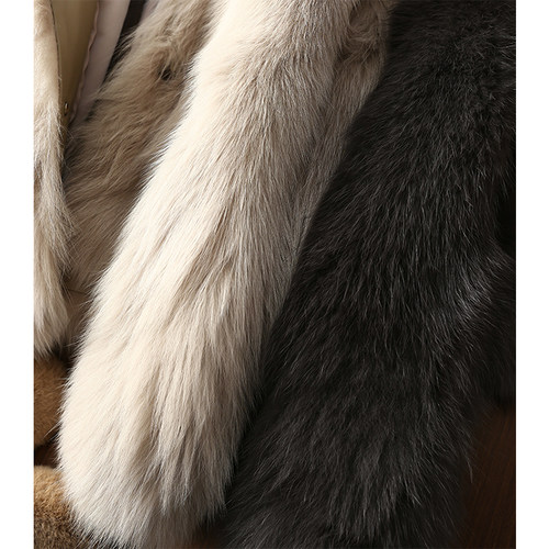 名媛海宁狐狸毛绵羊皮皮草外套