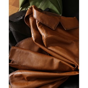 时髦西装 淘么淘 轻盈感修身 半植鞣绵羊皮 领皮衣外套 商场8000