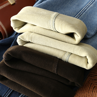 女秋冬款 淘么淘 巨遮胯修腿型 加绒加厚保暖高腰九分老爹牛仔裤