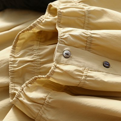 淘么淘 奢簰渠道款！真丝+棉半开门襟圆领短袖连衣裙女夏薄+腰带