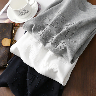 立体字母中空绣褶皱收腰正肩圆领短袖 T恤女新 小众设计款 淘么淘