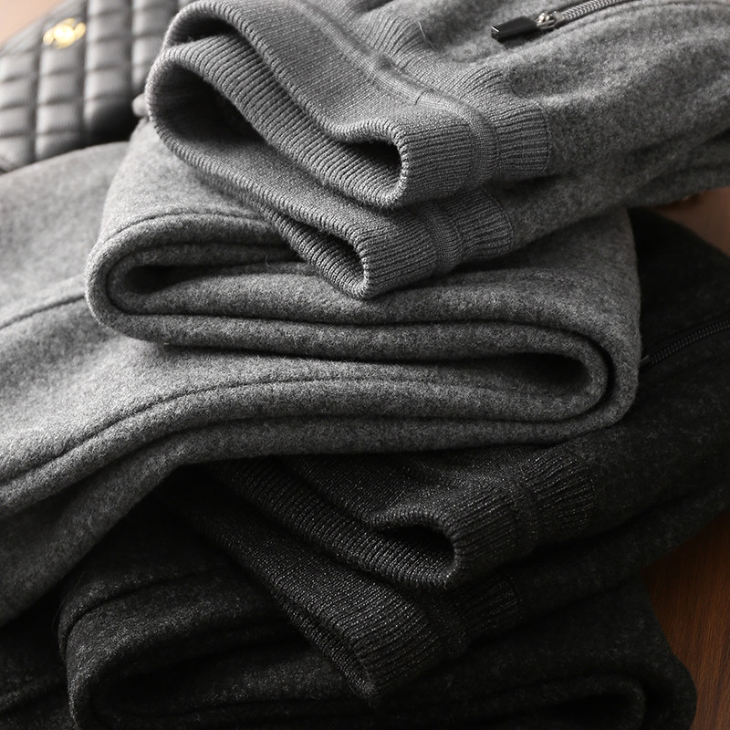 淘么淘 慵懒松弛感单品！松紧腰抽绳加绒阔腿弯刀毛呢裤休闲裤女,女装/女士精品,休闲裤,淘宝优惠券,粉丝福利购,淘宝优惠卷