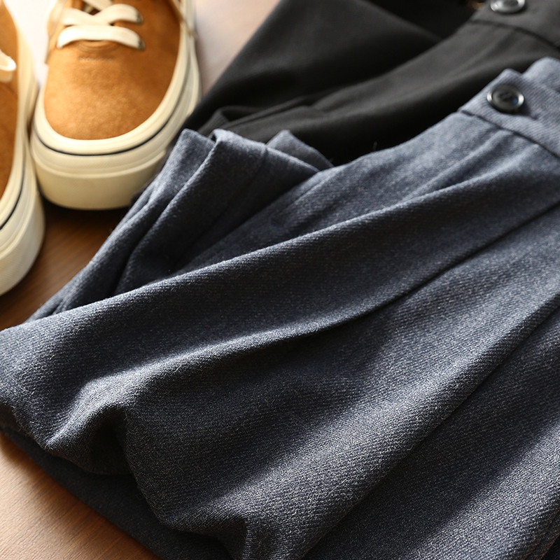 【折】 低调不单调 及简风垂感廓形斜纹交叉腰袢高腰阔腿西装裤女