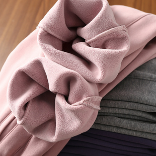 搭配不费力 复合一体绒宽松立体裁剪松紧抽绳锥形束脚卫裤 折