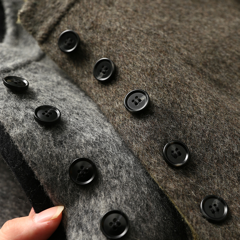 淘么淘 极简知识分子 新中式羊毛天丝双面异色双面呢短大衣女新款