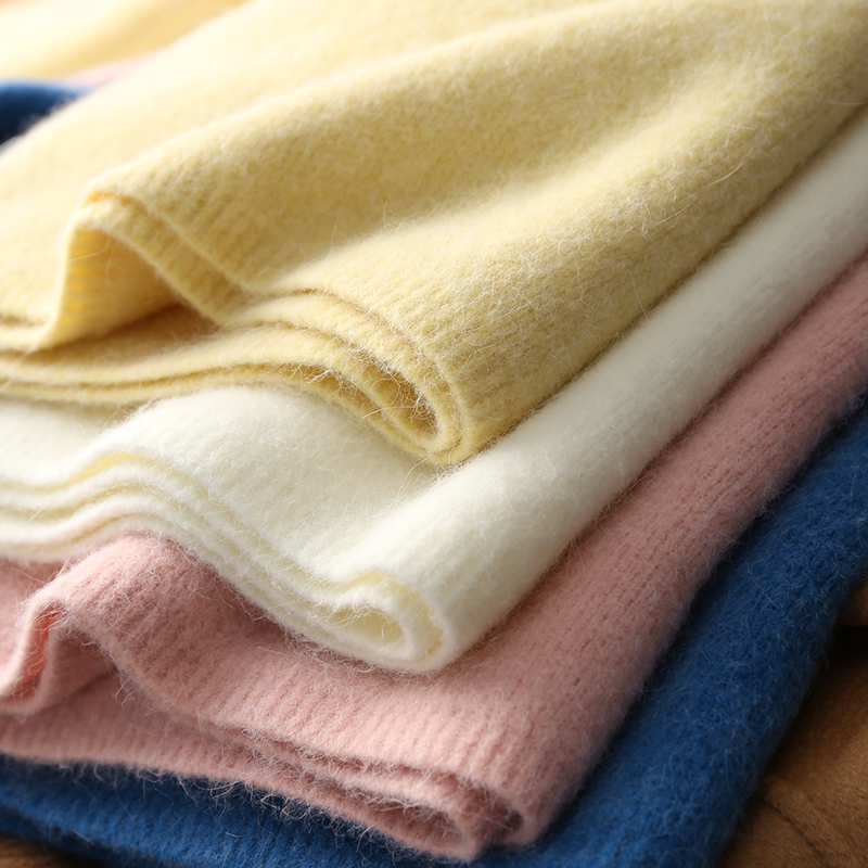 淘么淘 多巴胺色系 慵懒软糯厚实羊毛兔毛针织衫大毛衣女秋冬新款