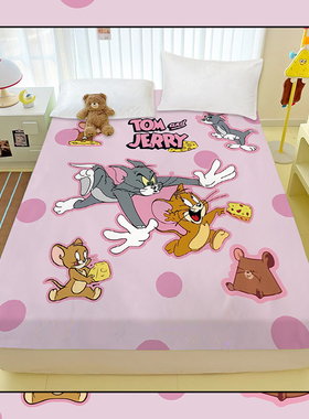 25款卡通猫和老鼠全棉床笠罩可爱杰瑞汤姆儿童学生宿舍床垫保护罩