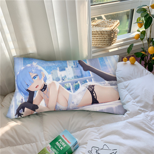 定制二次元动漫周边蕾姆美女枕套穹妹学生单人枕头套八重樱抱枕套