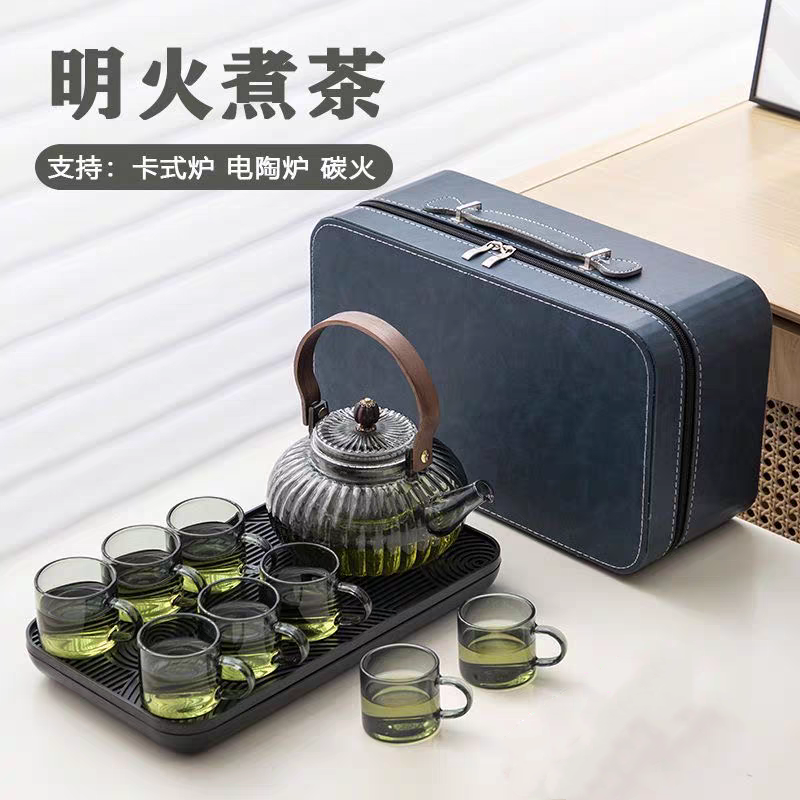 户外围炉煮茶壶炭火玻璃提梁壶