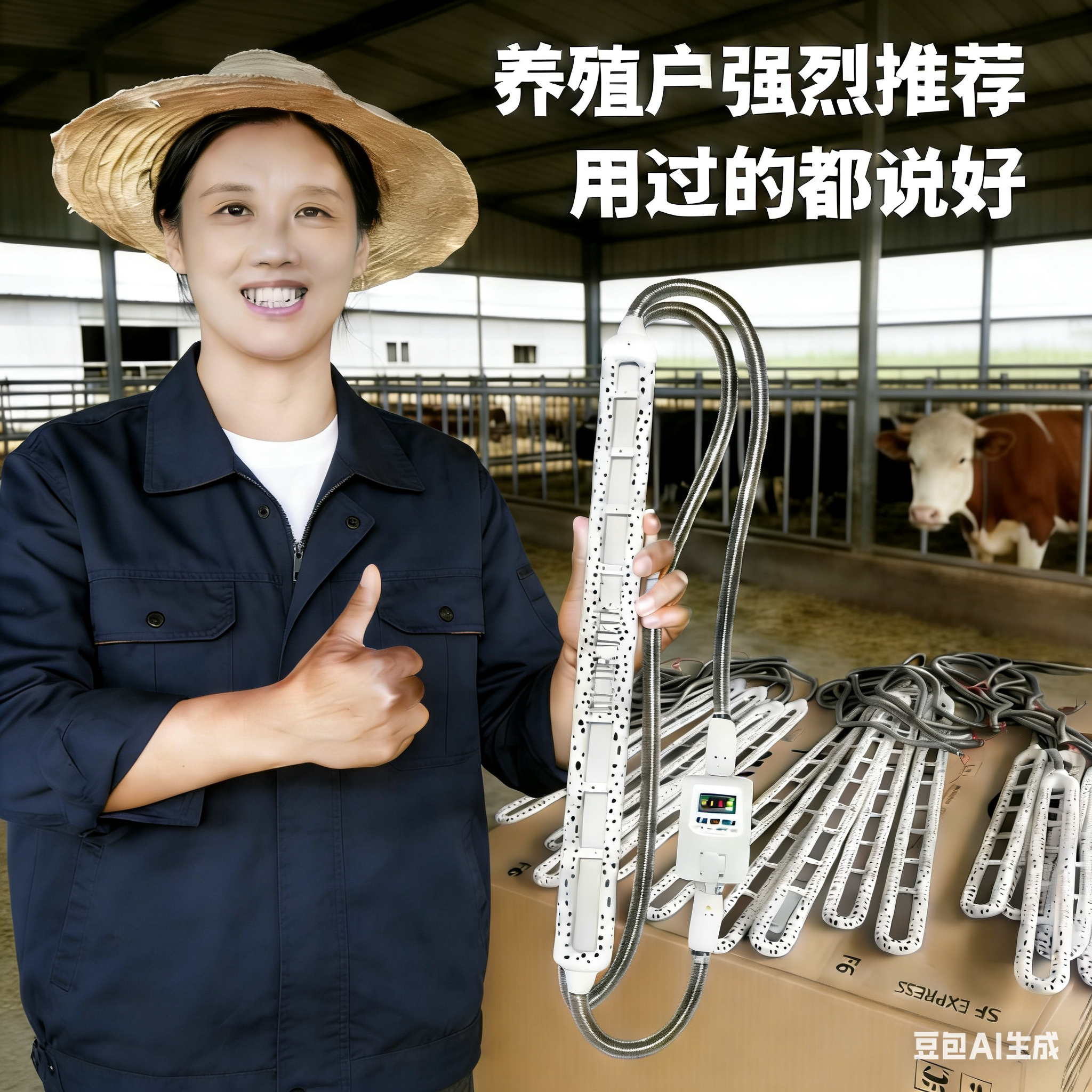 防烫防咬牛羊水槽加热棒加热管加热器智能恒温带温控器和漏保