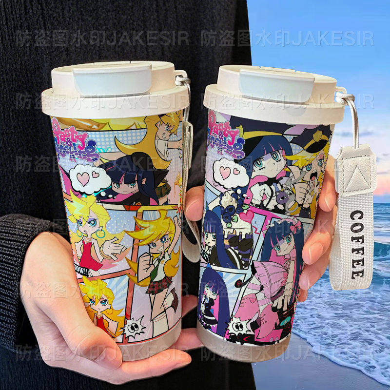 吊带袜天使周边保温杯316不锈钢大容量吸管水杯车载咖啡杯男女