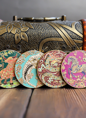 2026马年彩色十二生肖纪念章带精品盒金币伴手礼品本命年送人礼物