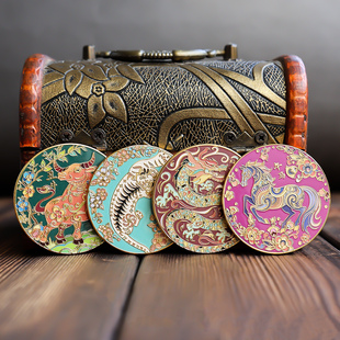 2026马年彩色十二生肖纪念章带精品盒金币伴手礼品本命年送人礼物