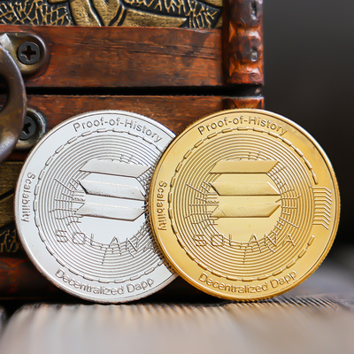 SOLANA硬币实物硬币金属工艺品纪念章制作创意礼品玩具镀金镀银币