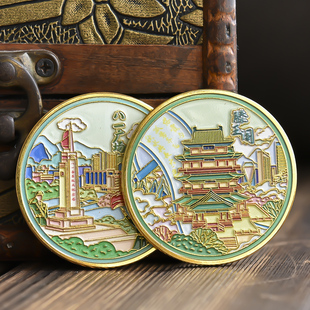 南昌滕王阁八一广场美术馆纪念品城市纪念章旅游文创礼物套纪念章