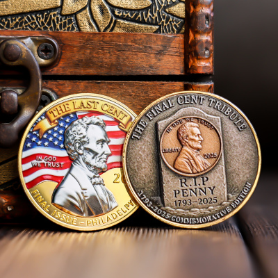 林肯硬币纪念章Final Cent 1793-2025硬币金属浮雕文创收藏