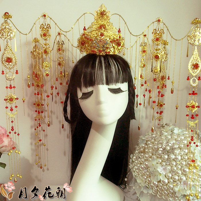 灵魂摆渡黄泉孟婆三七同款发饰汉服发冠复古头饰新娘凤冠婚礼皇冠