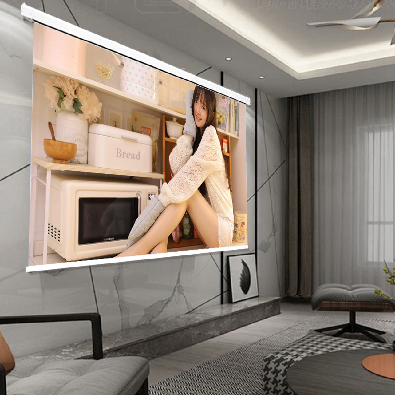 JK经科超高清电动投影幕100 120寸16比9全景幕布4K白玻纤透声幕8K