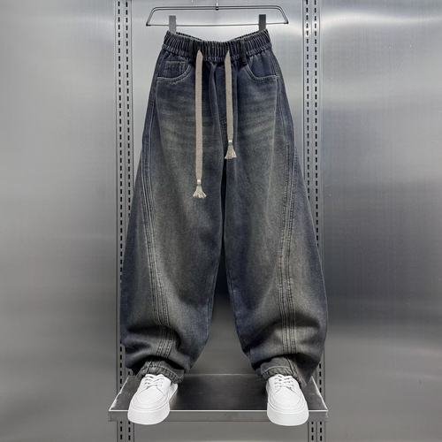 男士韩版潮流松紧腰休闲弯刀裤