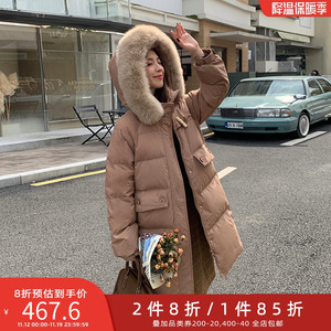 五季家大码女装胖mm2023年新款气质显瘦冬装90白鸭绒连帽羽绒服