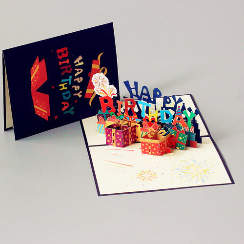 生日立体贺卡3d儿童ins风创意