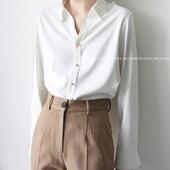 法式 女长袖 气质高端上衣 白衬衫 清仓捡漏一线大品牌折扣店专柜女装