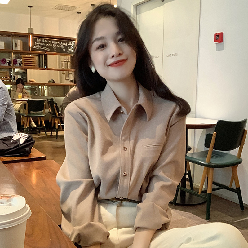 清仓捡漏一线大品牌折扣店专柜女装衬衫女长袖春秋季宽松外穿上衣