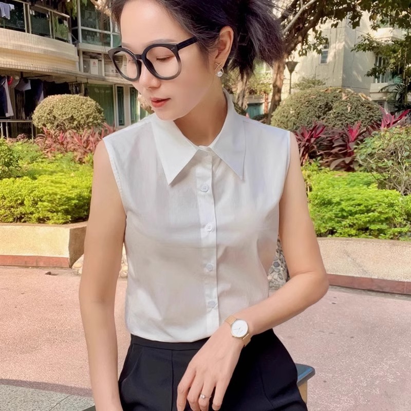 衬衫女无袖夏季女装叠穿