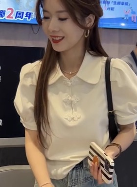 清仓反季捡漏品牌折扣店女装白色衬衫短袖百搭小个子衬衣夏季上衣