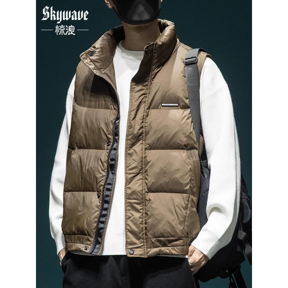 美式羽绒马甲男士新款潮流宽松加厚保暖背心休闲运动坎肩情侣外套