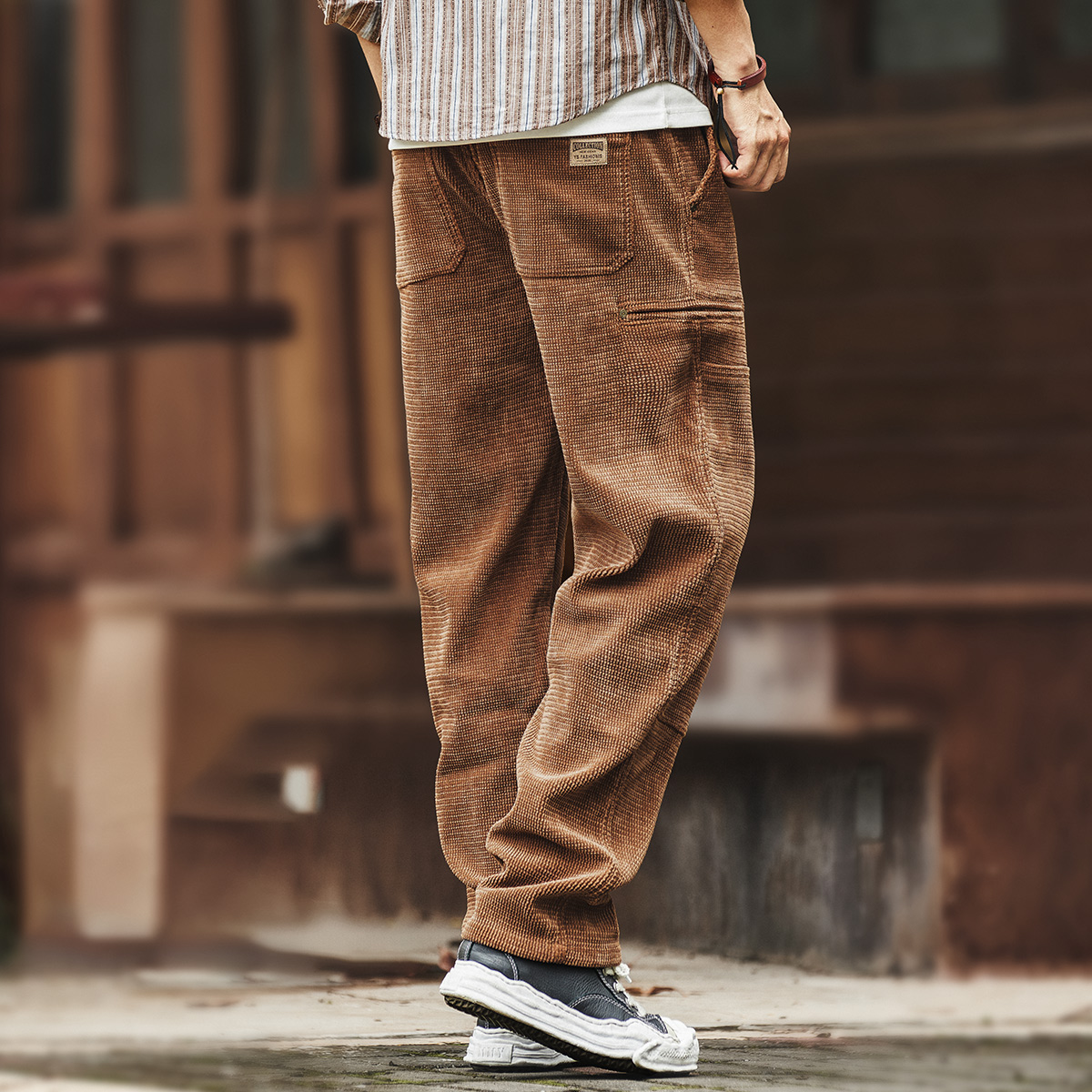 美式设计感复古灯芯绒工装裤子男秋季新款宽松直筒休闲长裤
