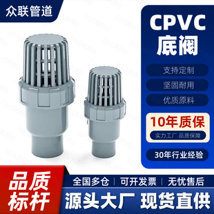 CPVC球型底阀止回阀PVC管单向阀抽水泵花篮头止水阀水管阀门25 50