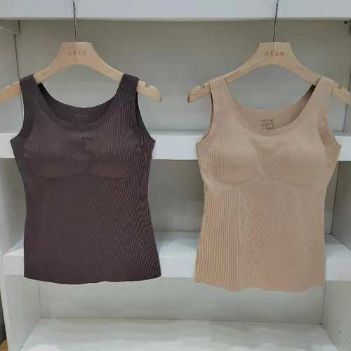 保暖磨毛23新款出口日本原单亲肤柔软无痕透气女士一体式文胸背心