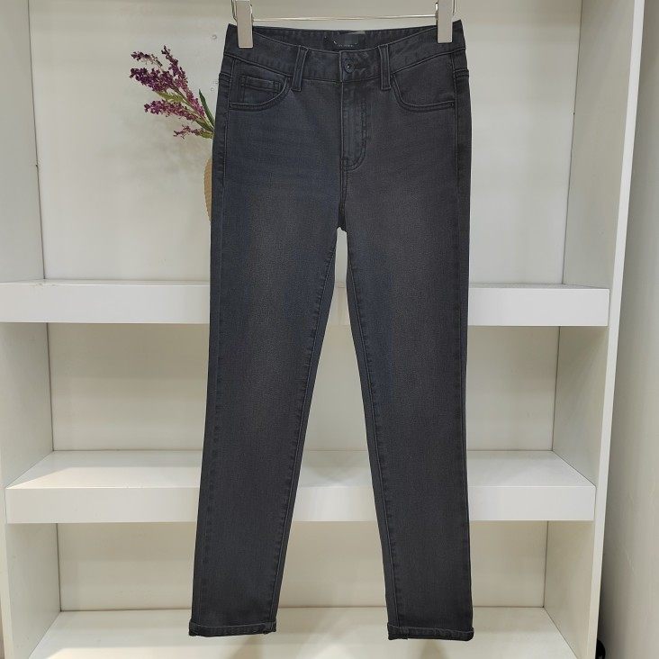 特价GS新秋款出口韩国原单低腰修身百搭九分裤黑色女小脚牛仔裤