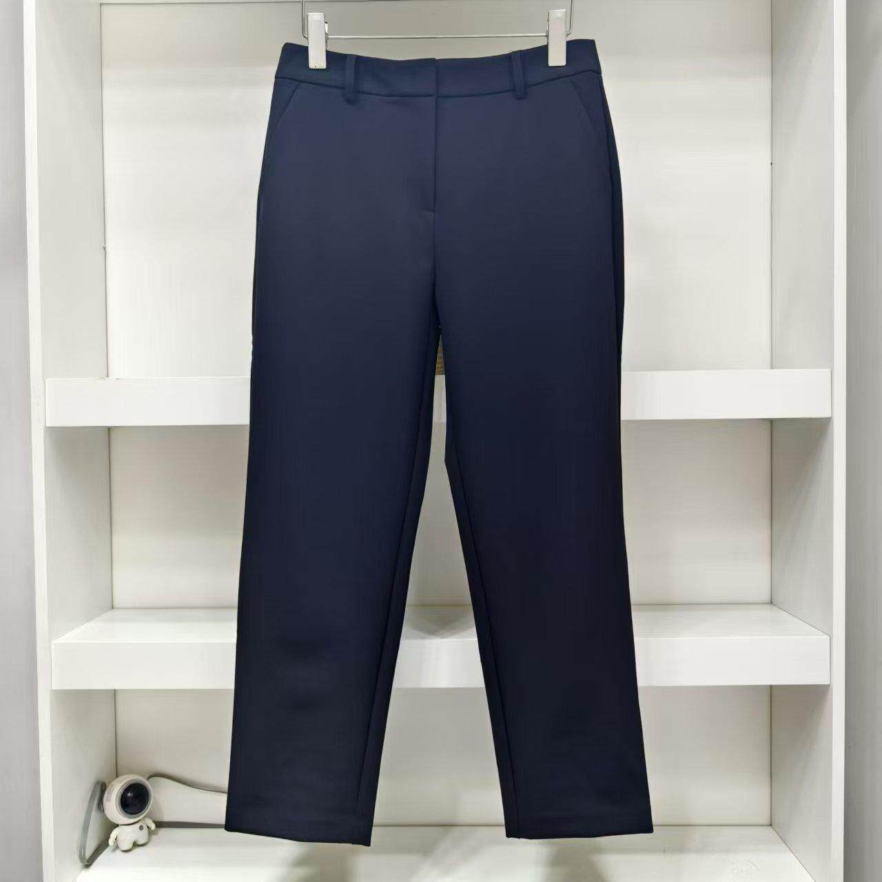 24韩国原单简约中腰西装裤小脚烟管裤九分裤气质职业百搭显瘦休闲