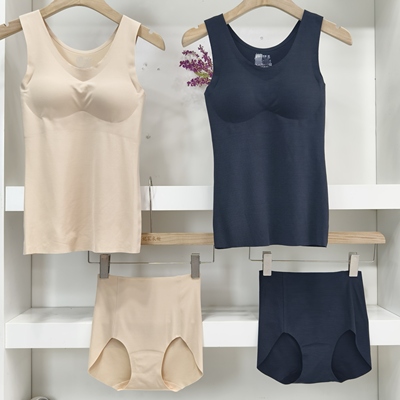 VS无痕无钢圈薄25新款春秋吊带背心女士文胸内衣中高腰内裤三角裤