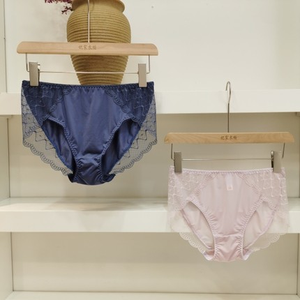 自留中高腰出口原单精美蕾丝舒适柔软大弹力女士内裤三角裤