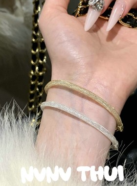 珠宝 意大利工艺满钻钱袋子手链 设计师 柔软网管满天星手饰叠戴