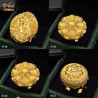 豪华结婚三金夸张婚嫁沙金戒指