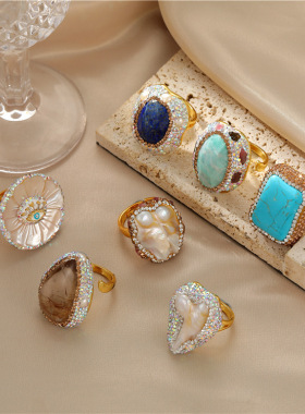 亚马逊原石巴洛克天然珍珠戒指