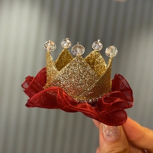 韩版 皇冠纱裙发饰可爱公主头饰宝宝生日拍照发夹女孩发卡儿童顶夹