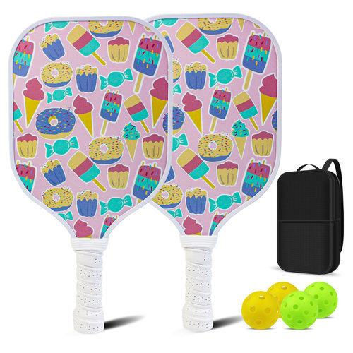跨境热销卡通儿童款匹克球拍玻璃纤维Pickleball paddle超轻耐打