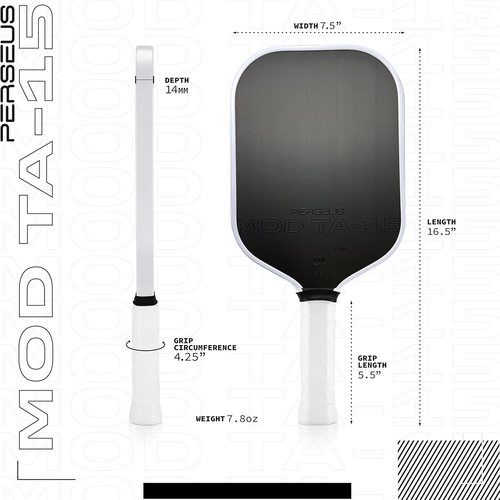 14mm 16mm Perseus MOD TA-15 Pro Player Edition 匹克球球拍