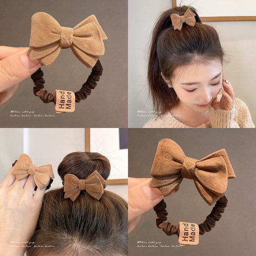 蝴蝶结头绳复古丸子头扎头皮筋
