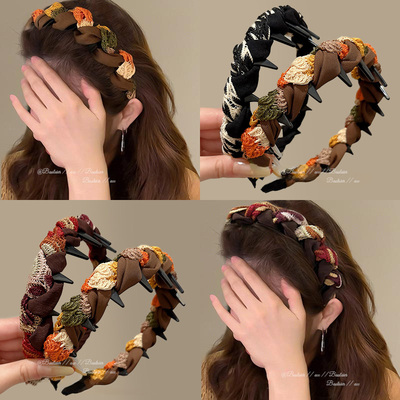 秋冬毛线发箍女高颅顶显脸小头箍