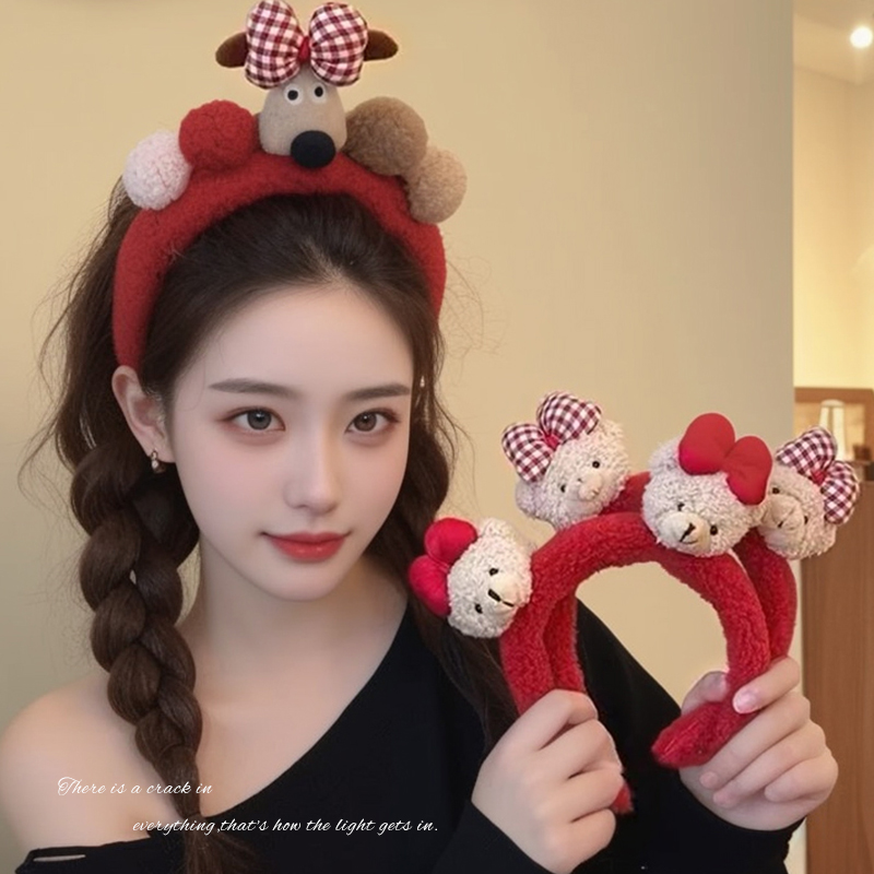 可爱红色蝴蝶结熊熊发箍